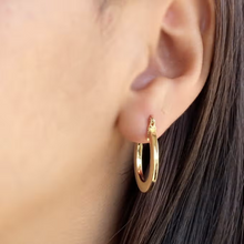 Load image into Gallery viewer, 18K Gold Filled Flat Hoops
