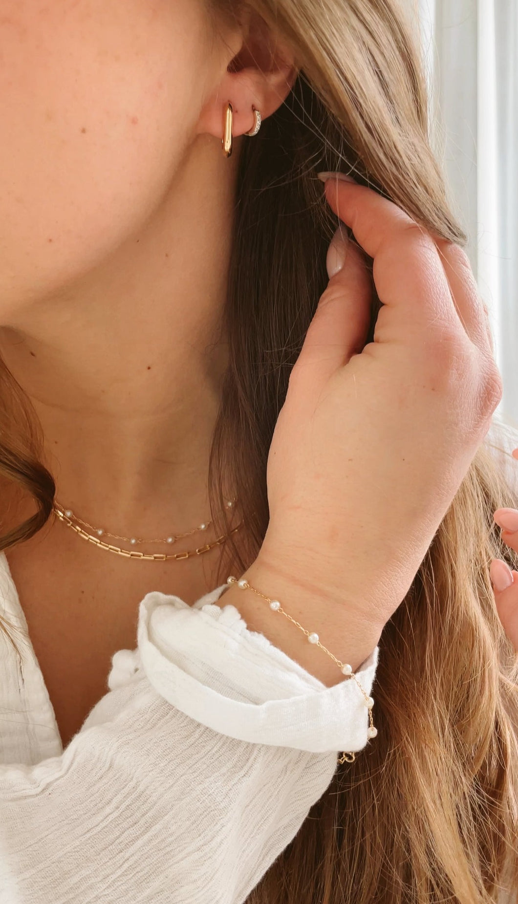 Minimalist Pearl Bracelet - Gold Filled